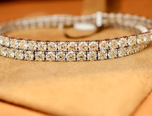 Load image into Gallery viewer, LUOWEND 18K White Gold Real Natural Diamond Bracelet for Women
