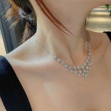 Load image into Gallery viewer, LUOWEND 18K White Gold Real Natural Diamond Necklace for Women
