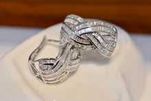 Load image into Gallery viewer, LUOWEND 18K Gold Real Natural Diamond Hoop Earrings for Women