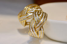 Load image into Gallery viewer, LUOWEND 18K Gold Real Natural Diamond Hoop Earrings for Women
