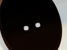 Load image into Gallery viewer, LUOWEND 18K White or Yellow Gold Real Natural Diamond Stud Earrings for Women