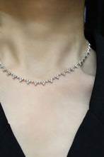 Load image into Gallery viewer, LUOWEND 18K White Gold Real Natural Diamond Necklace for Women