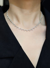 Load image into Gallery viewer, LUOWEND 18K White Gold Real Natural Diamond Necklace for Women