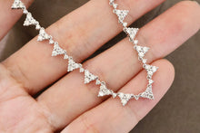 Load image into Gallery viewer, LUOWEND 18K White Gold Real Natural Diamond Necklace for Women