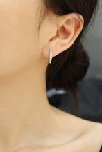 Load image into Gallery viewer, LUOWEND 18K White or Yellow Gold Real Natural Diamond Hoop Earrings for Women