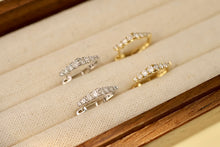 Load image into Gallery viewer, LUOWEND 18K White or Yellow Gold Real Natural Diamond Hoop Earrings for Women