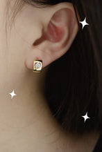 Load image into Gallery viewer, LUOWEND 18K Yellow Gold Real Natural Diamond Stud Earrings for Women