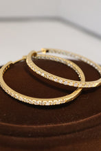 Load image into Gallery viewer, LUOWEND 18K Yellow Gold Real Natural Diamond Hoop Earrings for Women