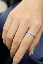 Load image into Gallery viewer, LUOWEND 18K White Gold Real Natural Diamond Ring for Women
