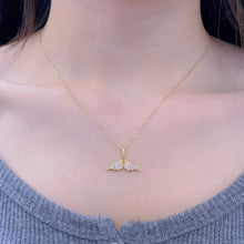 Load image into Gallery viewer, LUOWEND 18K Yellow Gold Real Natural Diamond Necklace for Women