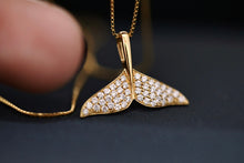 Load image into Gallery viewer, LUOWEND 18K Yellow Gold Real Natural Diamond Necklace for Women