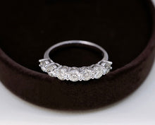 Load image into Gallery viewer, LUOWEND 18K White Gold Real Natural Diamond Ring for Women