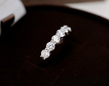 Load image into Gallery viewer, LUOWEND 18K White Gold Real Natural Diamond Ring for Women