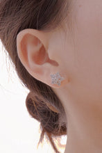 Load image into Gallery viewer, LUOWEND 18K White Gold Real Natural Diamond Stud Earrings for Women
