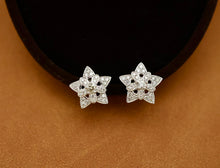 Load image into Gallery viewer, LUOWEND 18K White Gold Real Natural Diamond Stud Earrings for Women