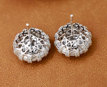Load image into Gallery viewer, LUOWEND 18K White Gold Real Natural Diamond Stud Earrings for Women
