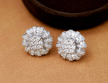 Load image into Gallery viewer, LUOWEND 18K White Gold Real Natural Diamond Stud Earrings for Women