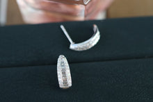 Load image into Gallery viewer, LUOWEND 18K White Gold Real Natural Diamond Stud Earrings for Women
