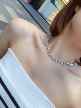 Load image into Gallery viewer, LUOWEND 18K White Gold Real Natural Diamond Necklace for Women