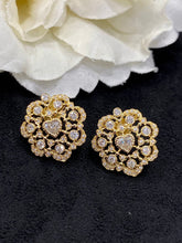 Load image into Gallery viewer, LUOWEND 18K White or Yellow Gold Real Natural Diamond Stud Earrings for Women