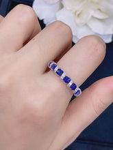 Load image into Gallery viewer, LUOWEND 18K White Gold Real Natural Sapphire Gemstone Ring for Women