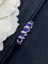 Load image into Gallery viewer, LUOWEND 18K White Gold Real Natural Sapphire Gemstone Ring for Women