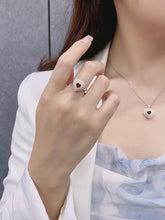 Load image into Gallery viewer, LUOWEND 18K White and Yellow Gold Real Natural Ruby Gemstone Ring for Women