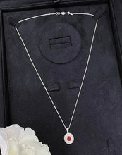 Load image into Gallery viewer, LUOWEND 18K White and Yellow Gold Real Natural Ruby Gemstone Necklace for Women