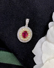 Load image into Gallery viewer, LUOWEND 18K White and Yellow Gold Real Natural Ruby Gemstone Necklace for Women