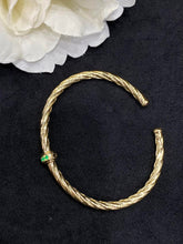 Load image into Gallery viewer, LUOWEND 18K Yellow Gold Real Natural Emerald Gemstone Bracelet for Women