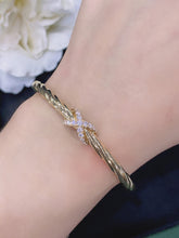 Load image into Gallery viewer, LUOWEND 18K Yellow Gold Real Natural Diamond Bracelet for Women