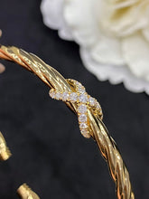 Load image into Gallery viewer, LUOWEND 18K Yellow Gold Real Natural Diamond Bracelet for Women