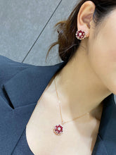 Load image into Gallery viewer, LUOWEND 18K Rose Gold Real Natural Ruby Gemstone Earrings for Women