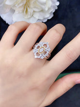 Load image into Gallery viewer, LUOWEND 18K White and Yellow Gold Real Natural Diamond Ring for Women
