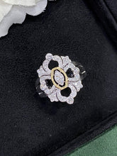 Load image into Gallery viewer, LUOWEND 18K White and Yellow Gold Real Natural Diamond Ring for Women