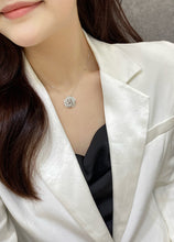 Load image into Gallery viewer, LUOWEND 18K White Gold Real Natural Diamond Pendant Necklace for Women