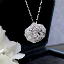 Load image into Gallery viewer, LUOWEND 18K White Gold Real Natural Diamond Pendant Necklace for Women