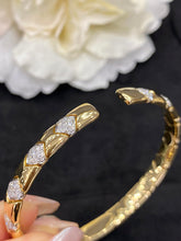 Load image into Gallery viewer, LUOWEND 18K White and Yellow Gold Real Natural Diamond Bracelet for Women