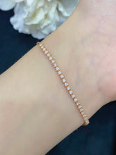 Load image into Gallery viewer, LUOWEND 18K White or Rose Gold Real Natural Diamond Bracelet for Women