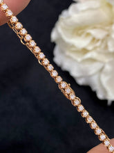Load image into Gallery viewer, LUOWEND 18K White or Rose Gold Real Natural Diamond Bracelet for Women