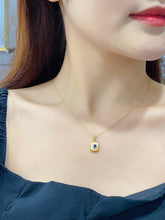Load image into Gallery viewer, LUOWEND 18K Yellow Gold Real Natural Gemstone Pendant Necklace for Women