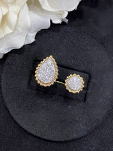 Load image into Gallery viewer, LUOWEND 18K White and Yellow Gold Real Natural Diamond Ring for Women