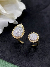 Load image into Gallery viewer, LUOWEND 18K White and Yellow Gold Real Natural Diamond Ring for Women
