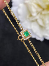 Load image into Gallery viewer, LUOWEND 18K Yellow Gold Real Natural Emerald Gemstone Bracelet for Women