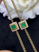 Load image into Gallery viewer, LUOWEND 18K Yellow Gold Real Natural Emerald Gemstone Bracelet for Women