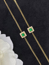 Load image into Gallery viewer, LUOWEND 18K Yellow Gold Real Natural Emerald Gemstone Bracelet for Women