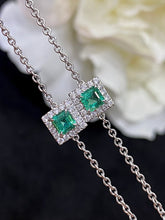 Load image into Gallery viewer, LUOWEND 18K White Gold Real Natural Emerald Gemstone Bracelet for Women