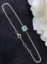 Load image into Gallery viewer, LUOWEND 18K White Gold Real Natural Emerald Gemstone Bracelet for Women
