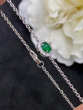 Load image into Gallery viewer, LUOWEND 18K White Gold Real Natural Emerald Gemstone Bracelet for Women