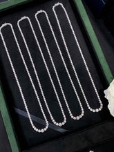 Load image into Gallery viewer, LUOWEND 18K White Gold Real Natural Diamond Tennis Necklace for Women